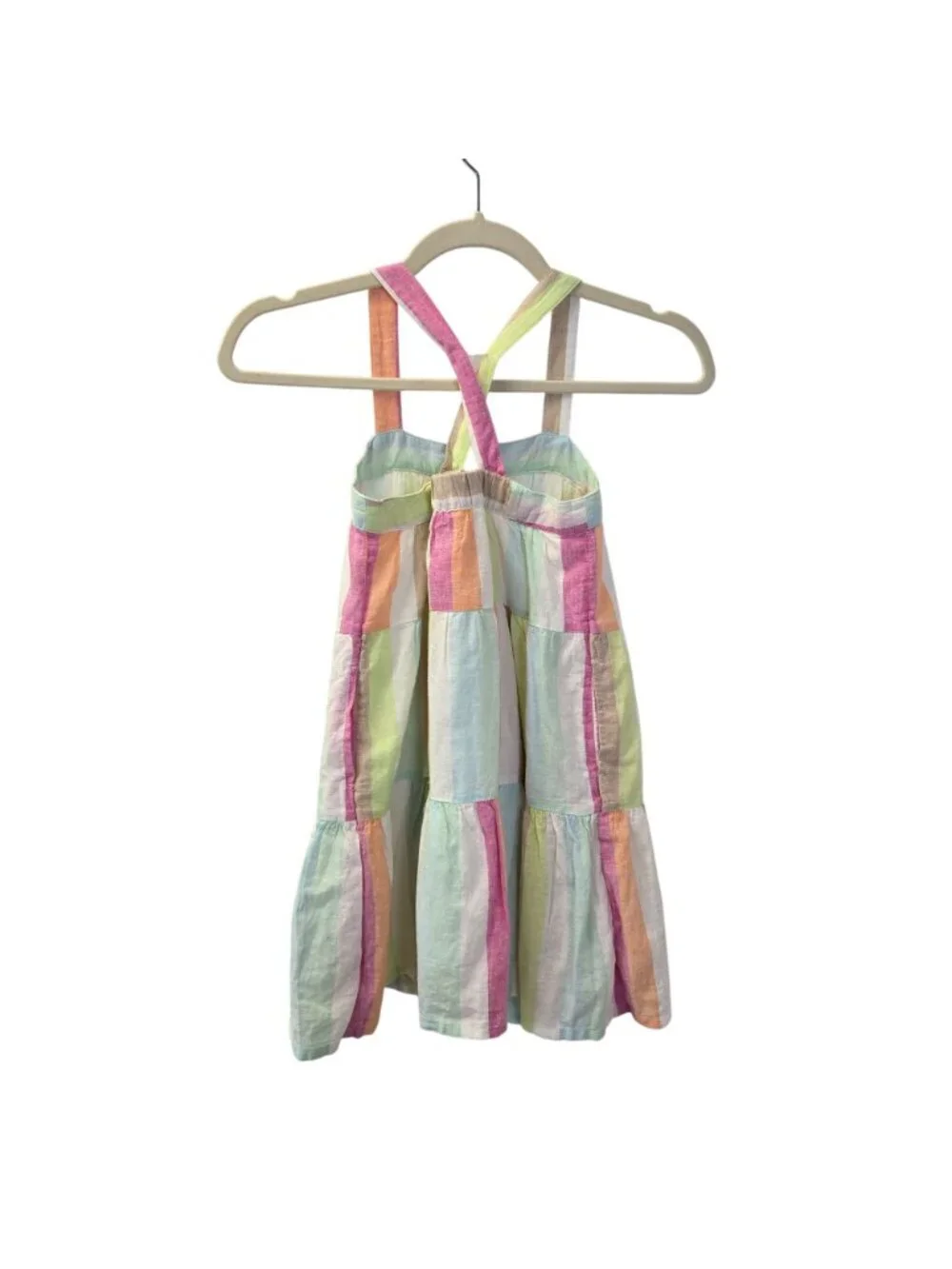 NWT Gap Kids Linen Blend Striped Babydoll Dress Size Small